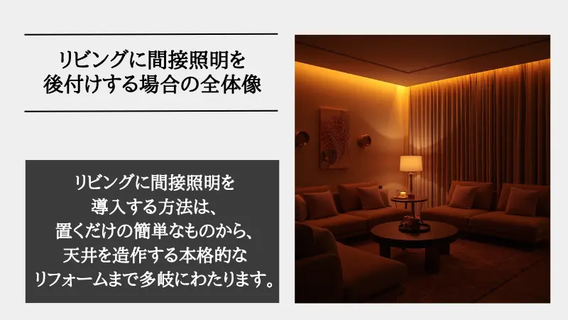 間接照明 リビング 後付け