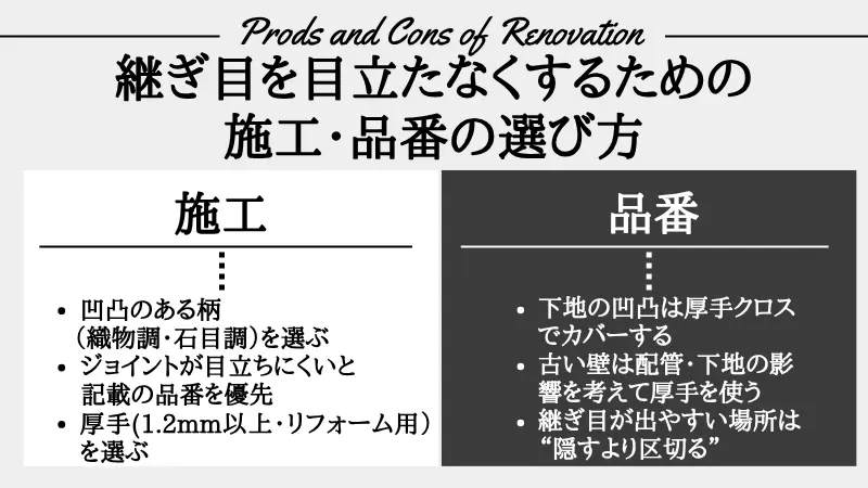 リフォーム クロス 継ぎ目
