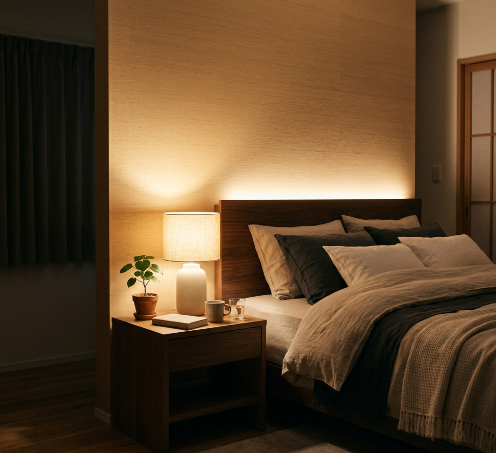 間接照明 ベッド