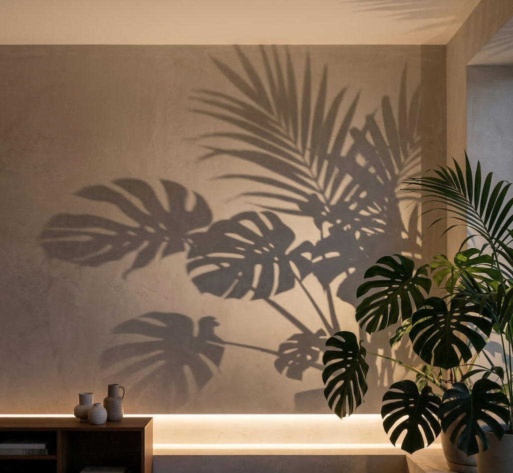 間接照明 観葉植物