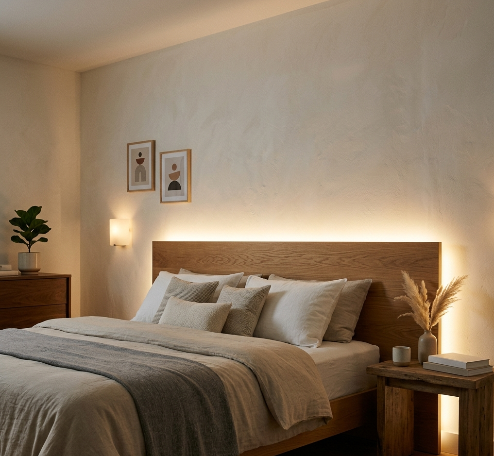 間接照明 ベッド