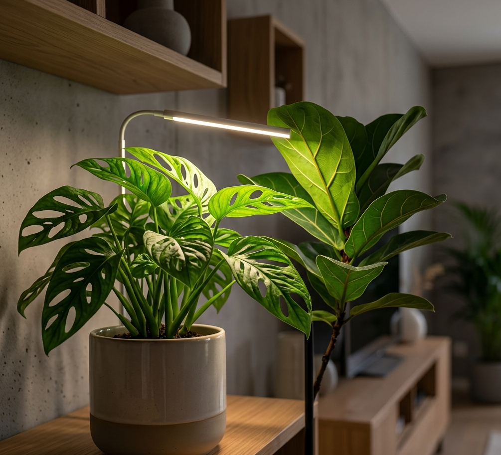 間接照明 観葉植物