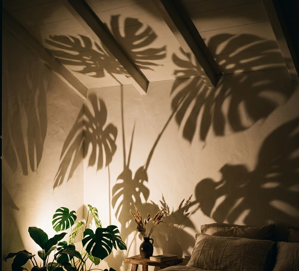 間接照明 観葉植物