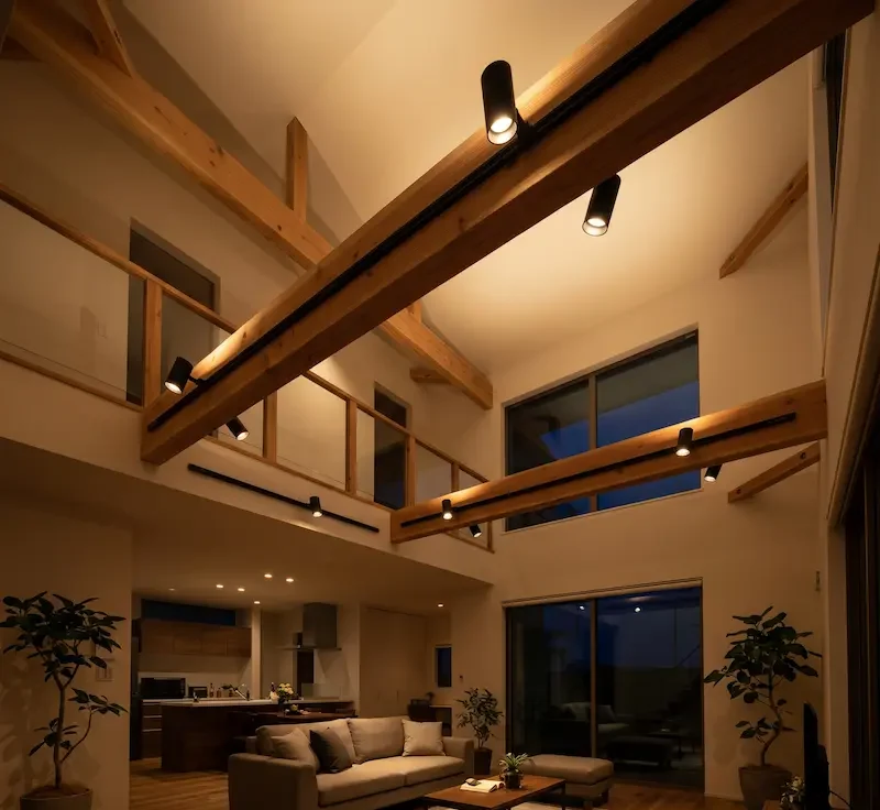 リビング 吹き抜け 間接照明