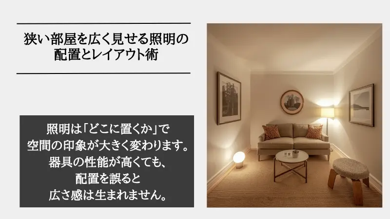 狭い部屋 広く見せる 照明